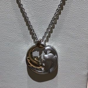 Alamea 14k & Sterling Silver Dolphin Wave Pendant